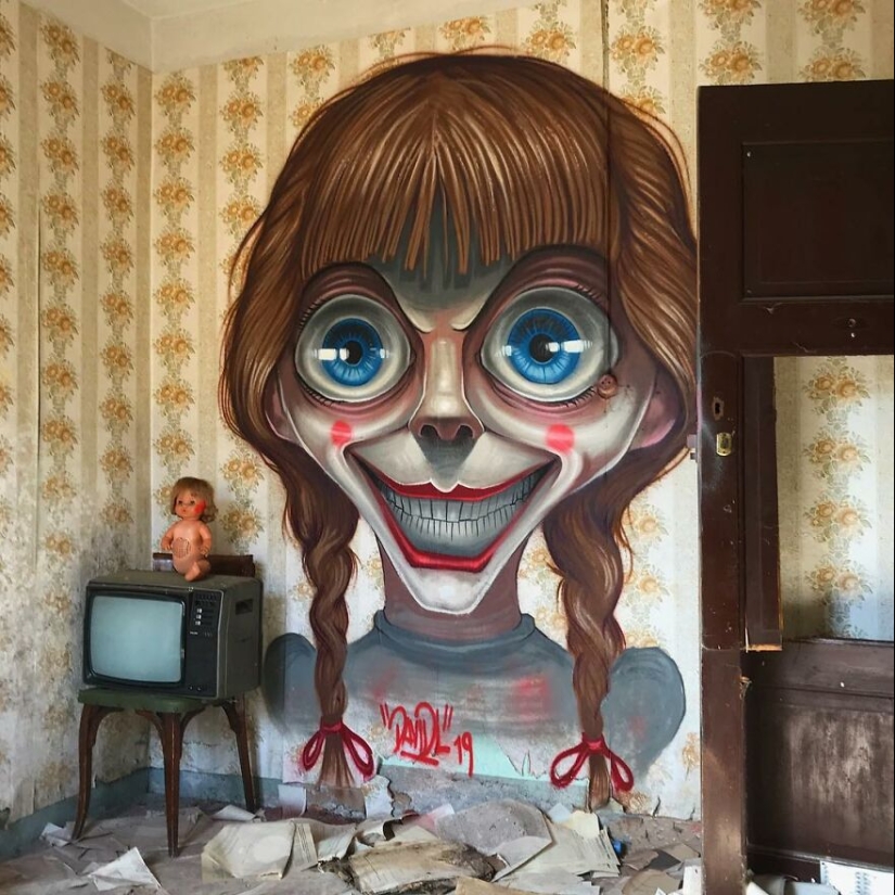 David Lozano's Toothy Monsters Inscribed in Abandoned Interiors