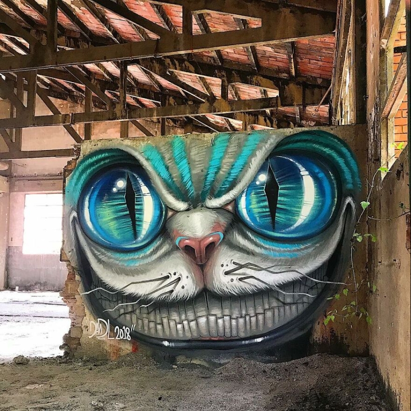 David Lozano's Toothy Monsters Inscribed in Abandoned Interiors