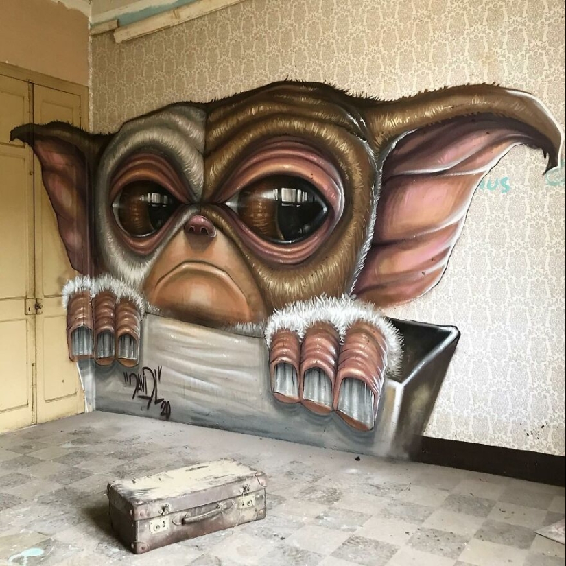 David Lozano's Toothy Monsters Inscribed in Abandoned Interiors