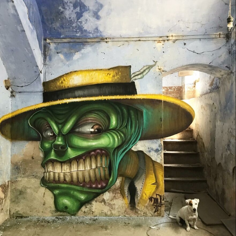 David Lozano's Toothy Monsters Inscribed in Abandoned Interiors