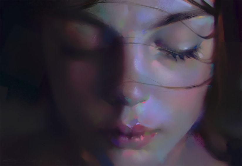 Delicados retratos de maestro de pintura digital Yanjun Chen