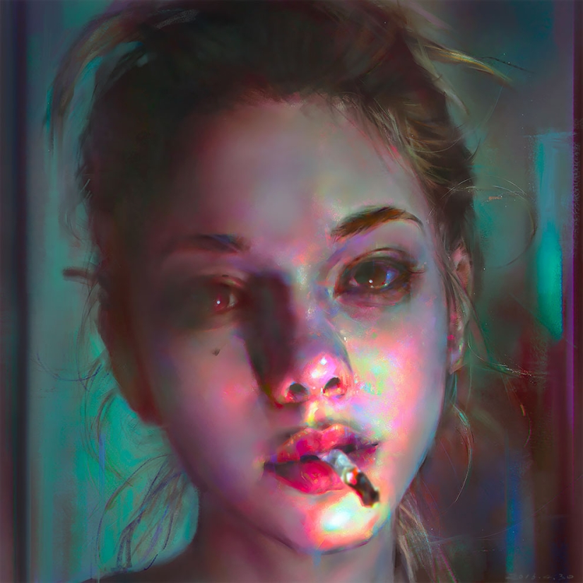Delicate portraits from master digital painting Yanjun Chen