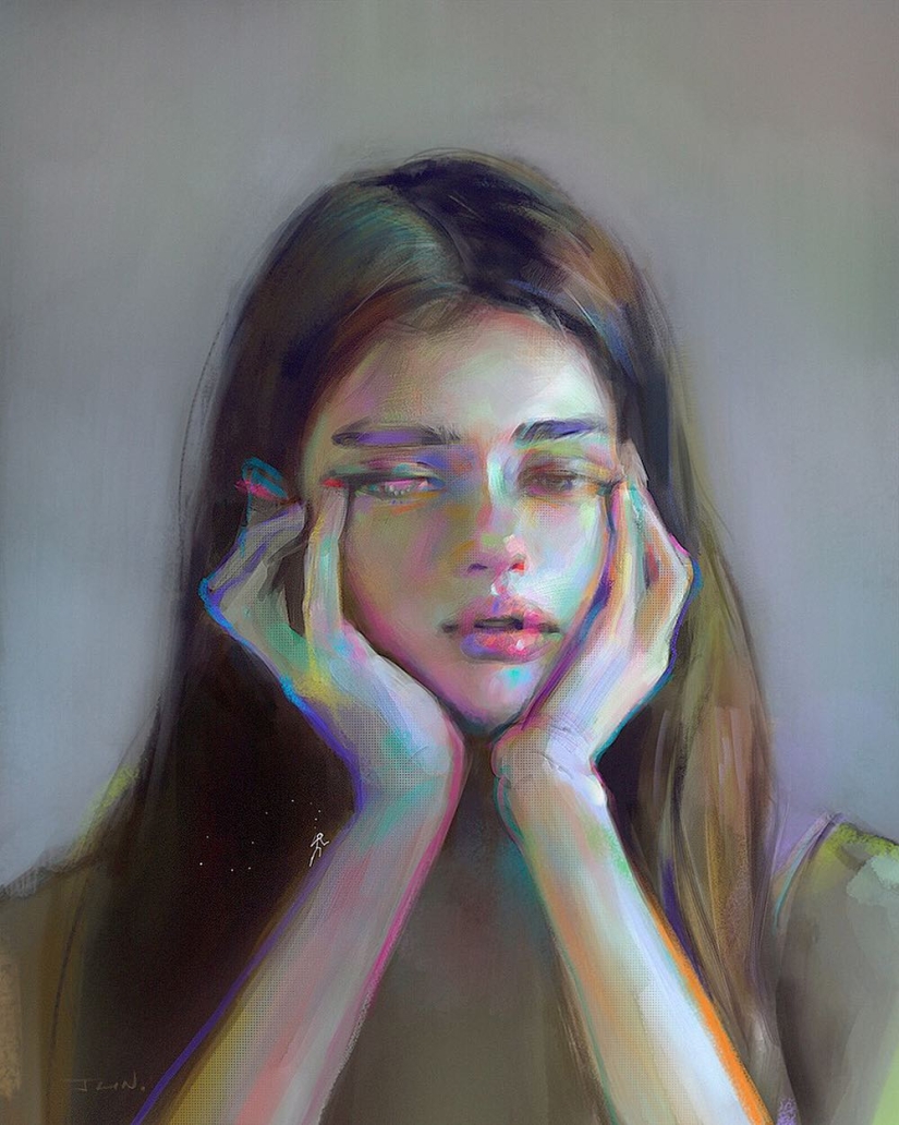 Delicate portraits from master digital painting Yanjun Chen
