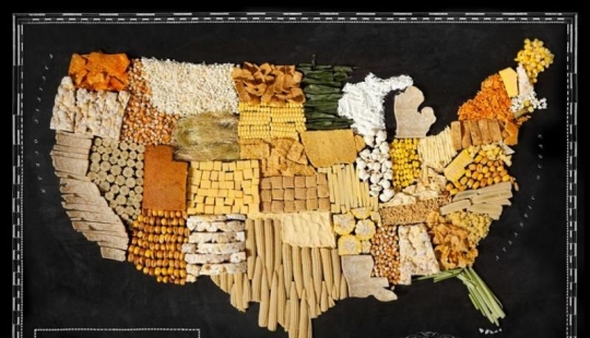Delicious countries on the edible world map