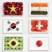 Delicious flags of different countries of the world