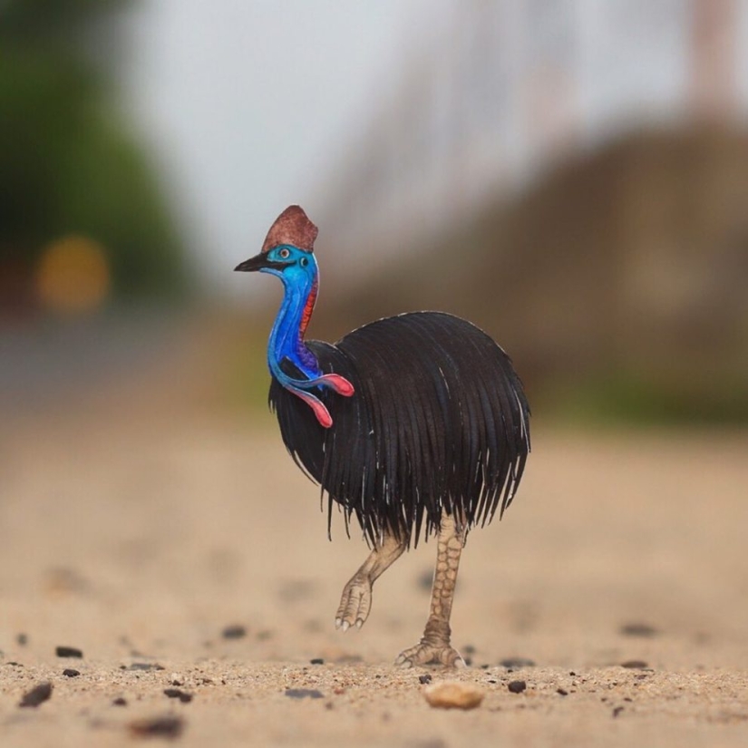 Desafío 1000 días-pequeños animales de papel de artistas de la India