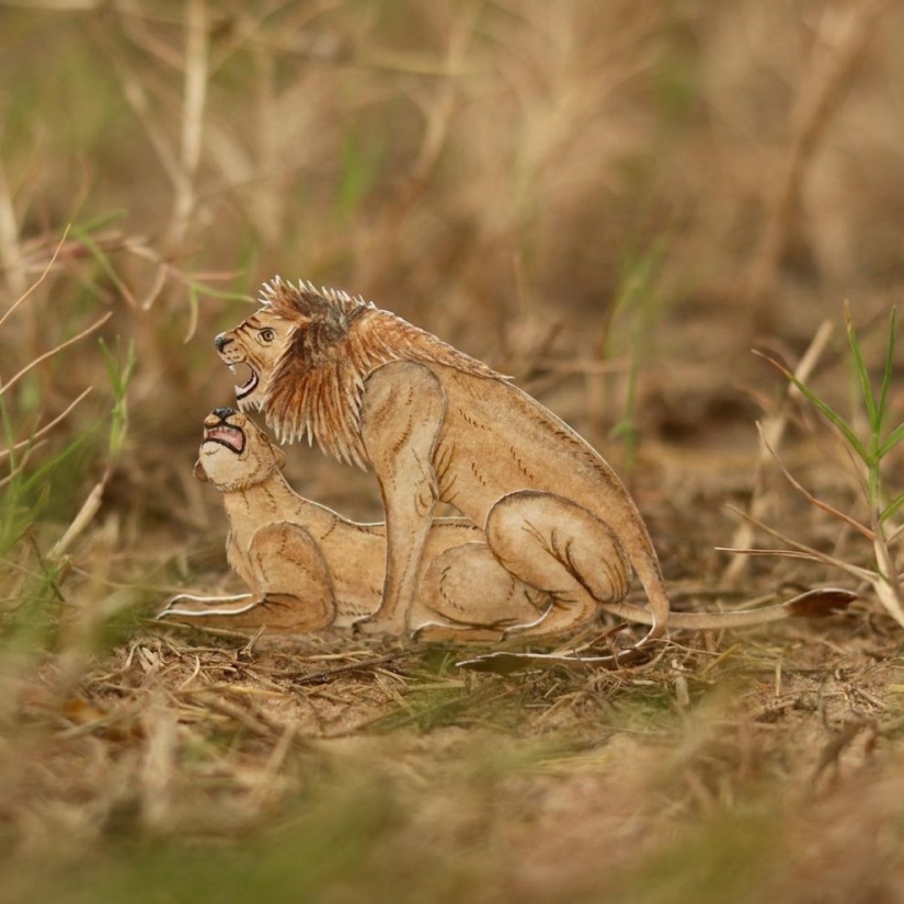 Desafío 1000 días-pequeños animales de papel de artistas de la India