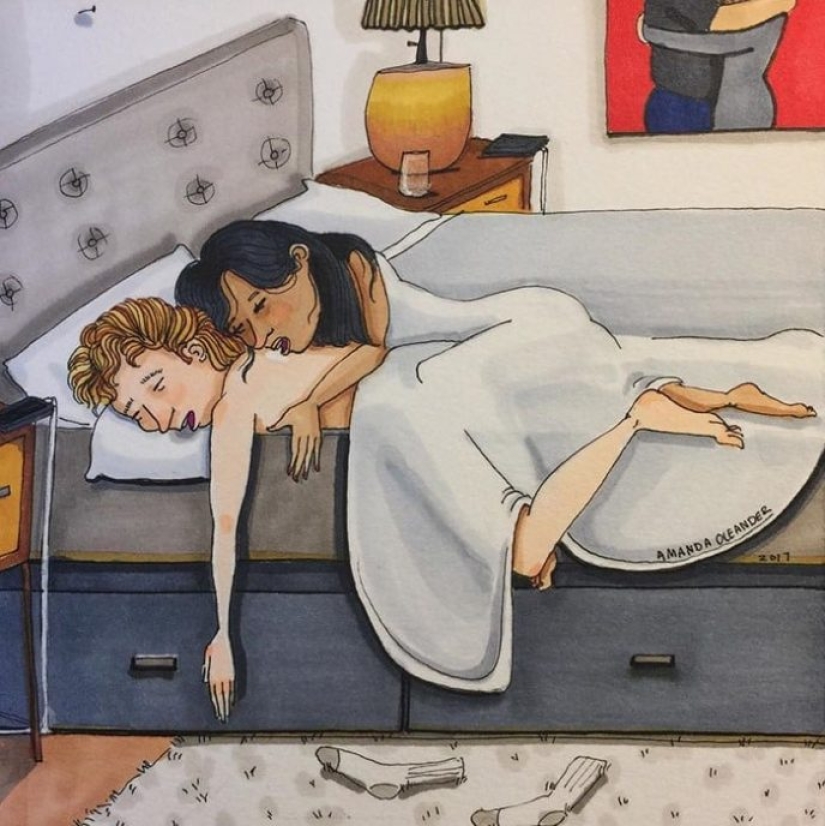 Detrás de las escenas del amor: un artista estadounidense pinta una relación real