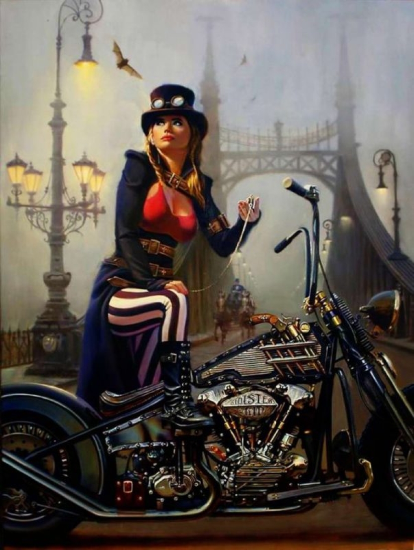 Dios Moto de arte David UHL y su belleza Harley-Davidson