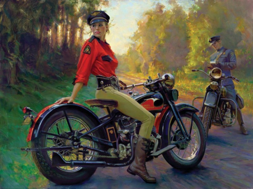 Dios Moto de arte David UHL y su belleza Harley-Davidson