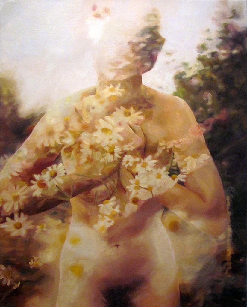 Double exposure on the canvases of Pakaila Ray Bean