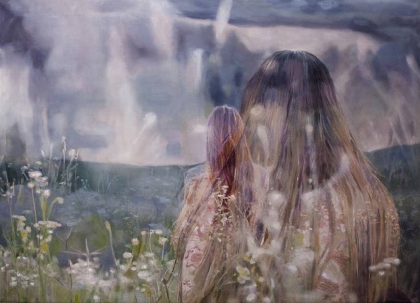 Double exposure on the canvases of Pakaila Ray Bean