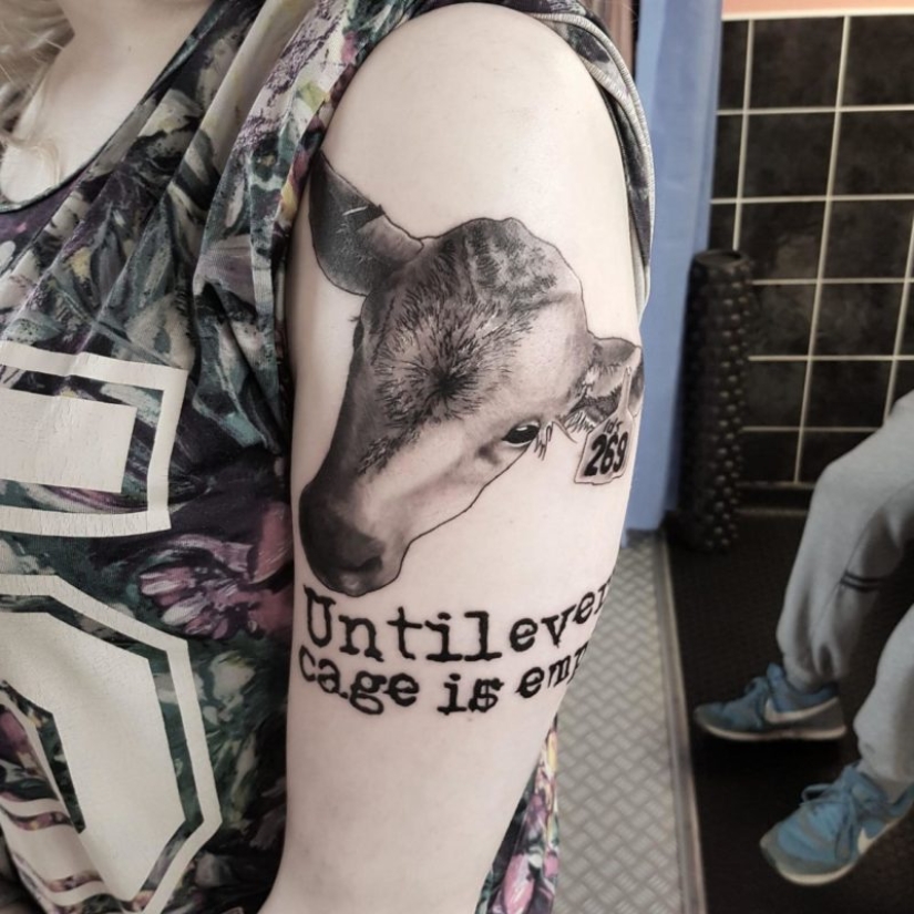 "Eat your salad — don't mess with guys": what is a tattoo cover themselves vegans