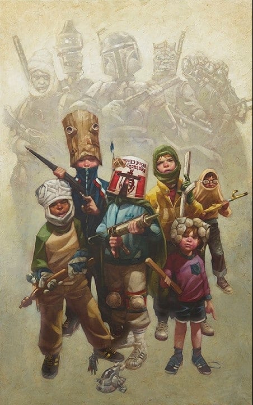 El artista Craig Davison y sus niños héroes