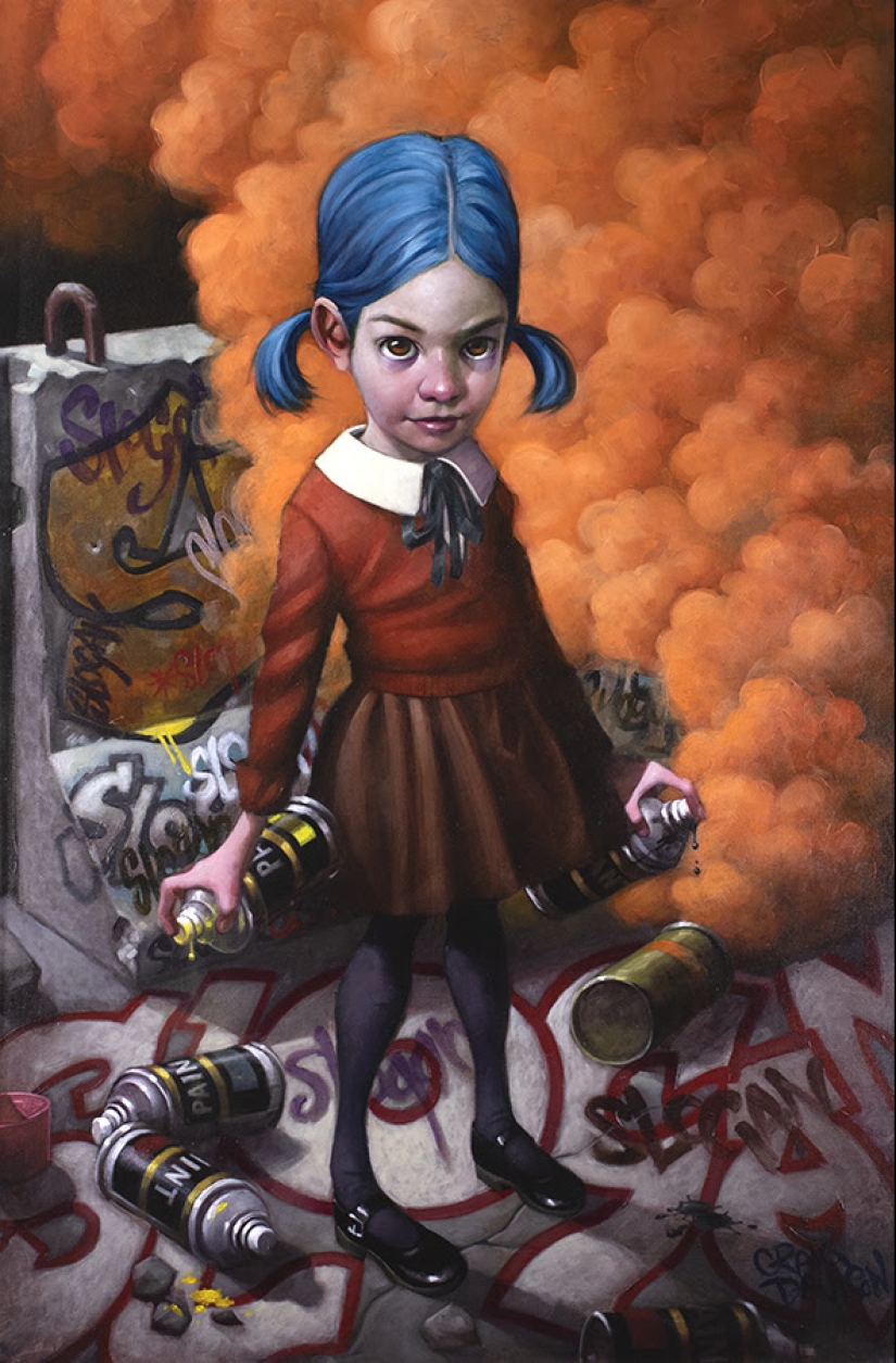 El artista Craig Davison y sus niños héroes