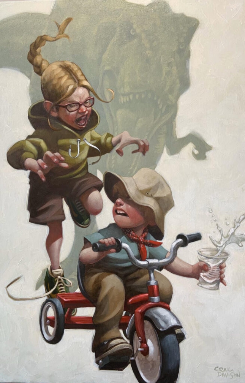 El artista Craig Davison y sus niños héroes