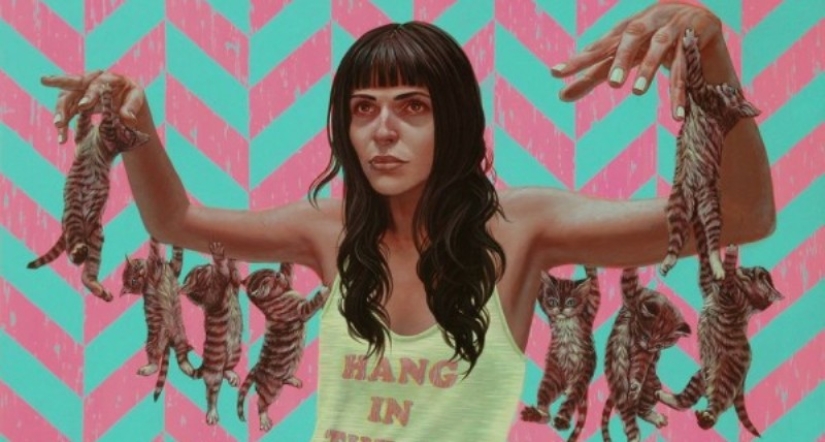 El genio irónico del surrealismo post-pop Casey Weldon y sus gatos