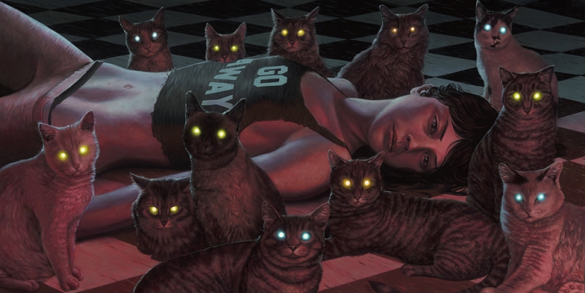 El genio irónico del surrealismo post-pop Casey Weldon y sus gatos