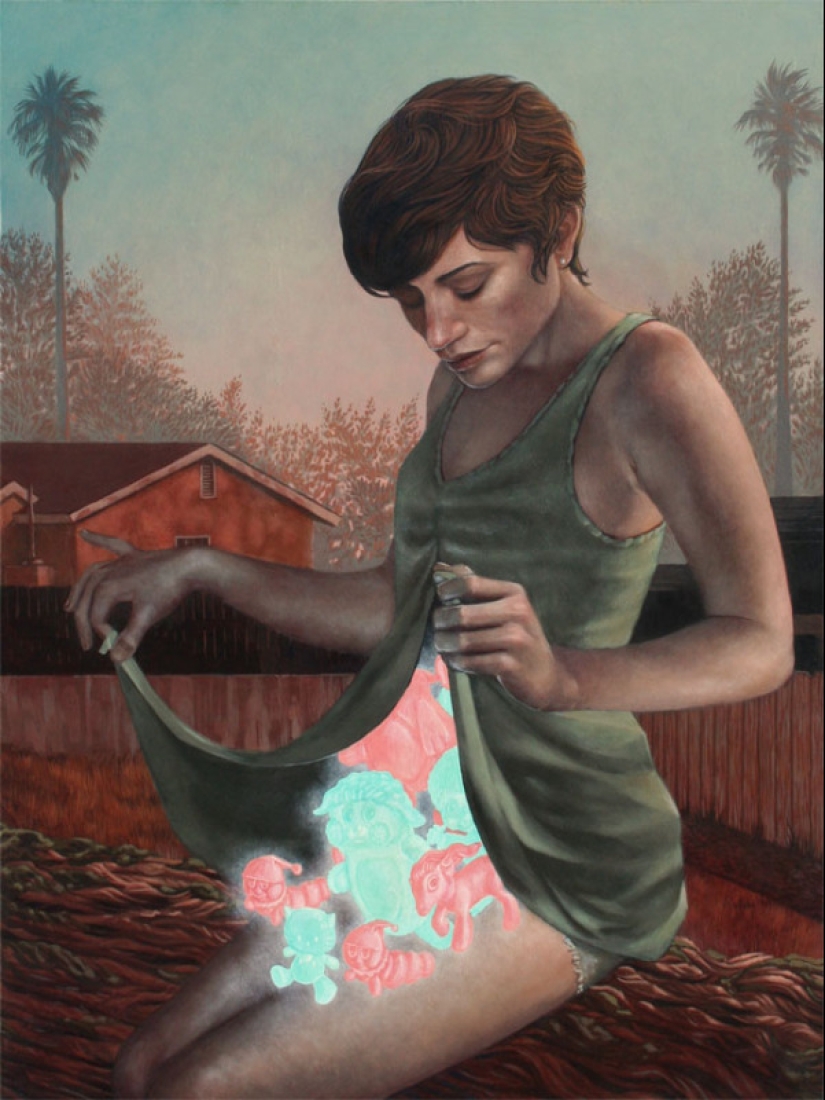 El genio irónico del surrealismo post-pop Casey Weldon y sus gatos