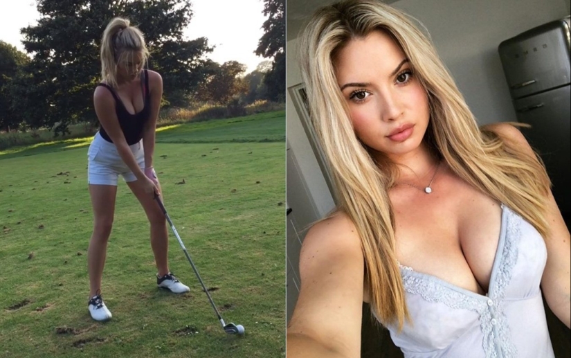 En el campo de Golf de algunas belleza, o se parece a una rubia sexy Lucy Robson