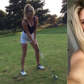 En el campo de Golf de algunas belleza, o se parece a una rubia sexy Lucy Robson