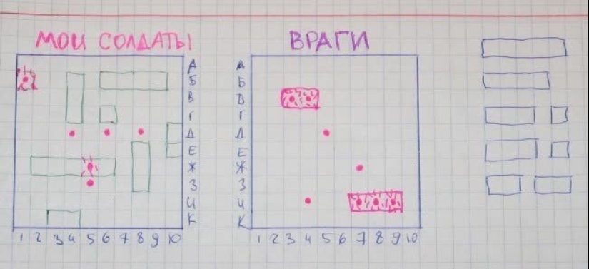 Entretenimiento escolar en un cuaderno: lo que los niños solían jugar