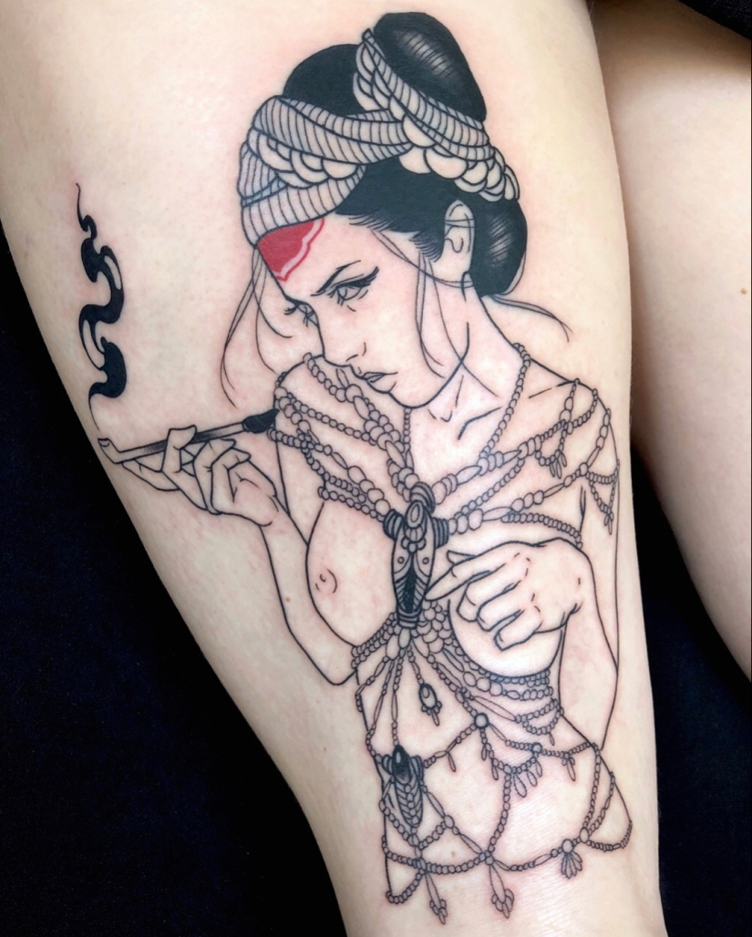 Erotic and dark tattoos from a French artist