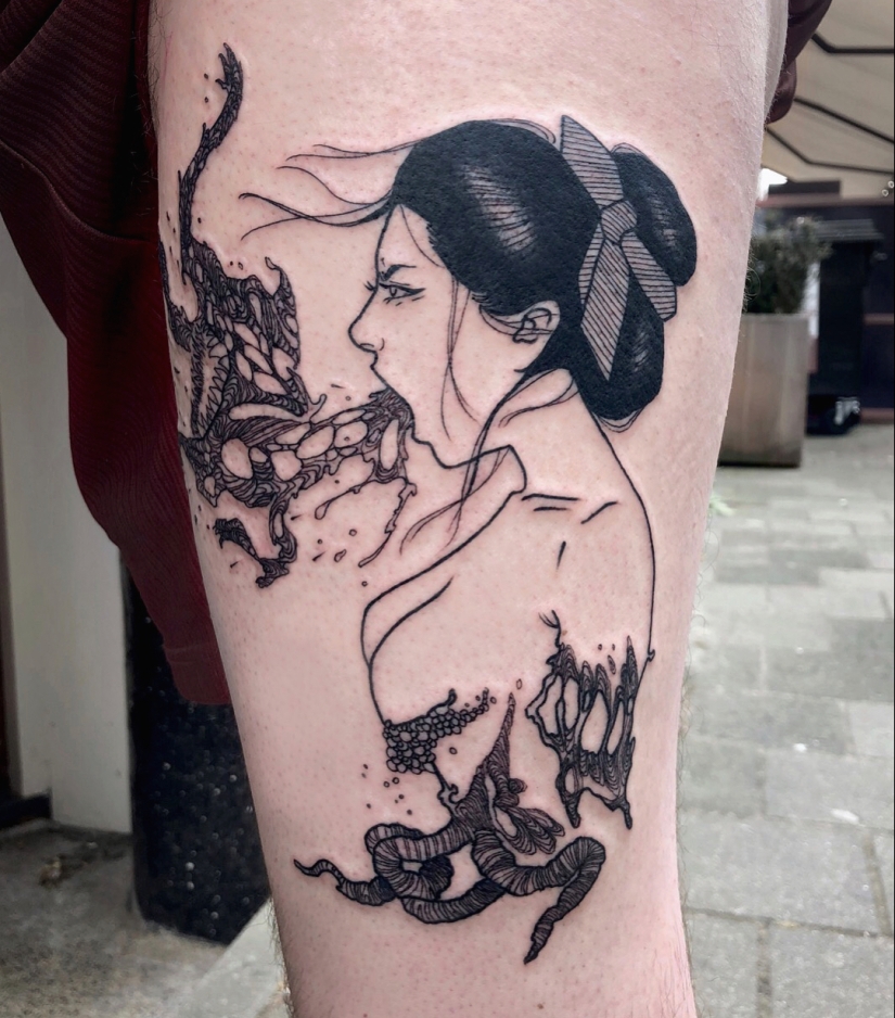 Erotic and dark tattoos from a French artist