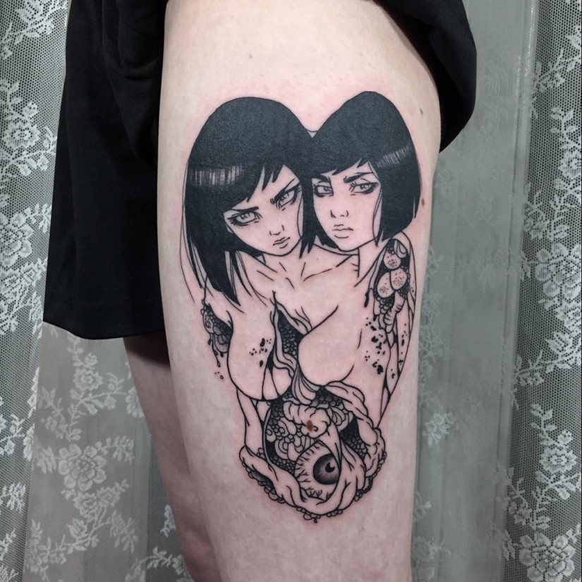 Erotic and dark tattoos from a French artist