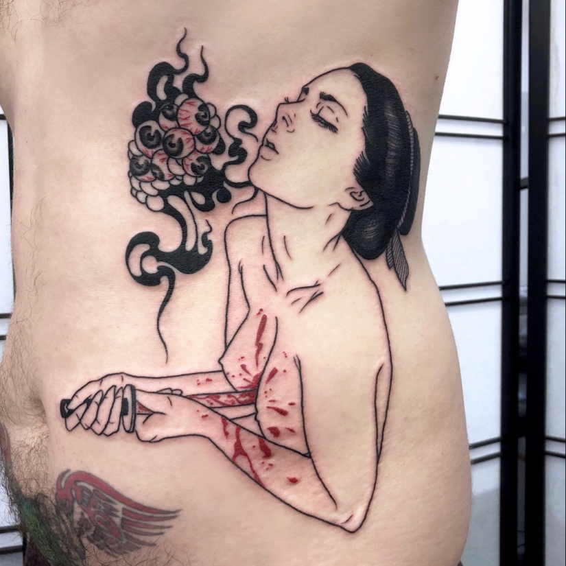 Erotic and dark tattoos from a French artist