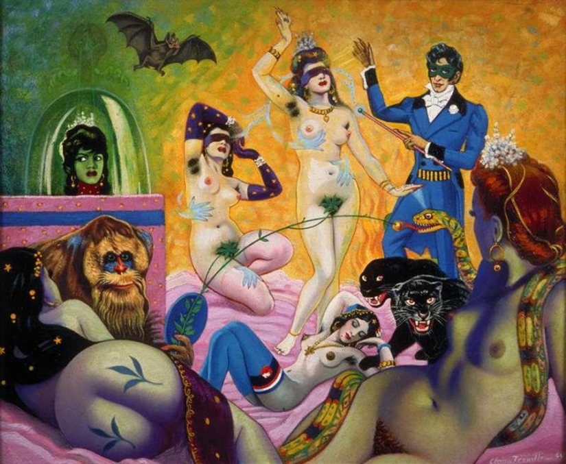 Erotismo del surrealismo en las pinturas del anarquista francés Clovis Troil