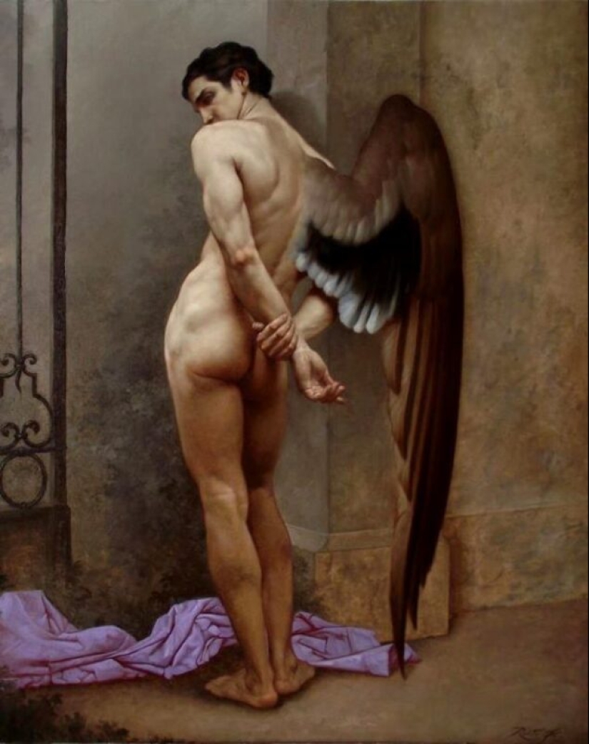 Erotismo oscuro en el estilo barroco del clásico moderno de la pintura Roberto Ferri