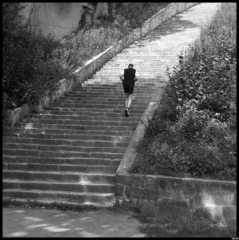 "Escalera de los muertos" en el campo de concentración austriaco de Mauthausen