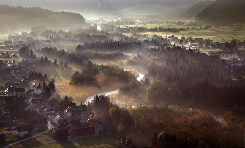 Eslovenia a partir de la altura de vuelo de los pájaros