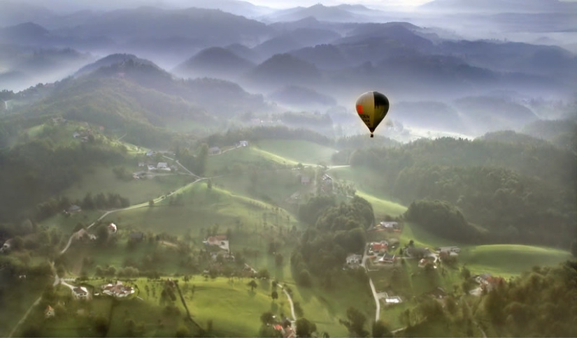 Eslovenia a partir de la altura de vuelo de los pájaros