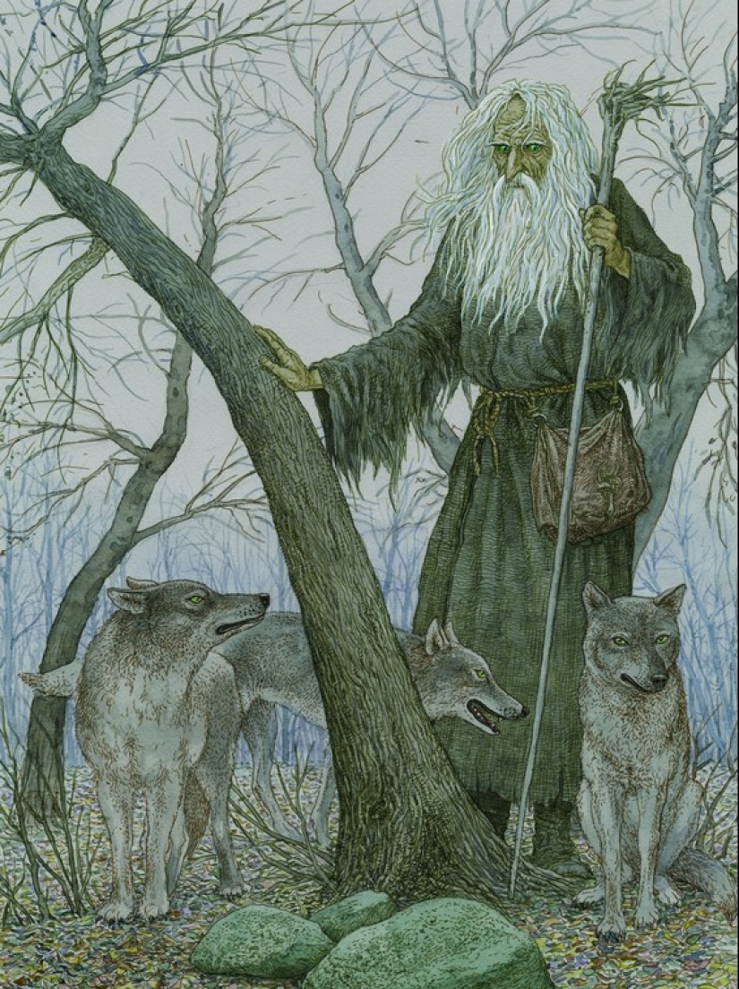 Espíritus malignos eslavos malos y buenos en las pinturas de Valery Slauk