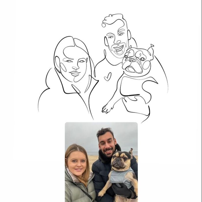 Este artista crea dibujos personalizados de una sola línea que capturan la esencia de cualquier fotografía