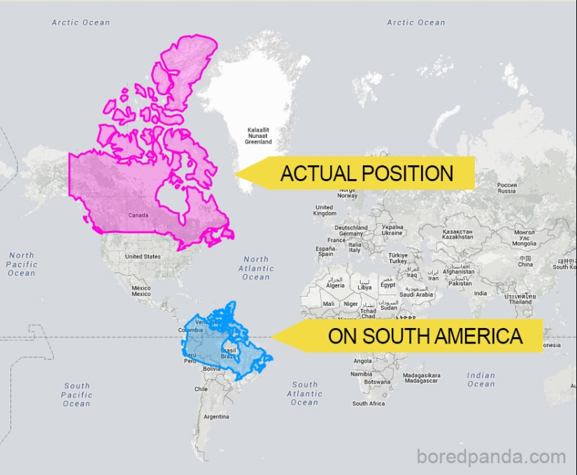 Estos mapas permiten ver el tamaño real de los países del mundo