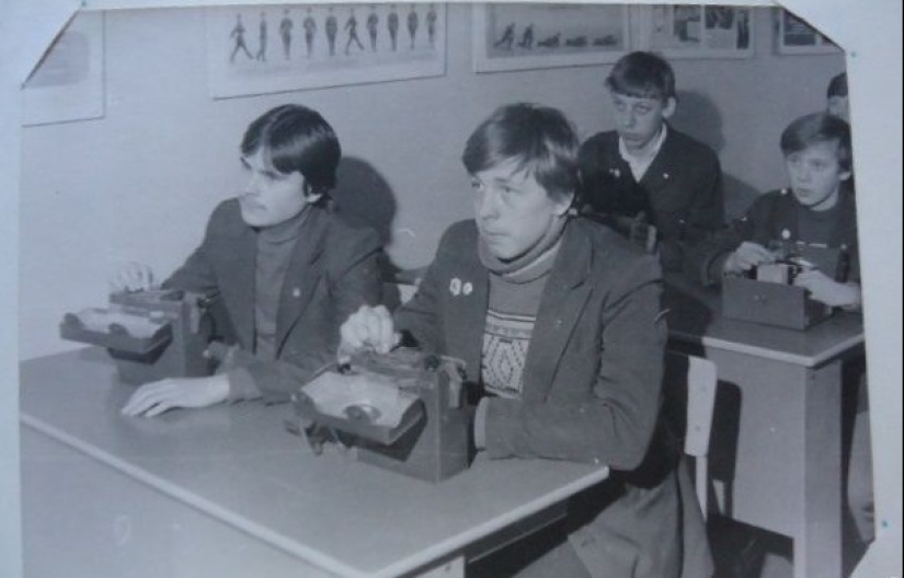 Even girls received initial military training in Soviet schools