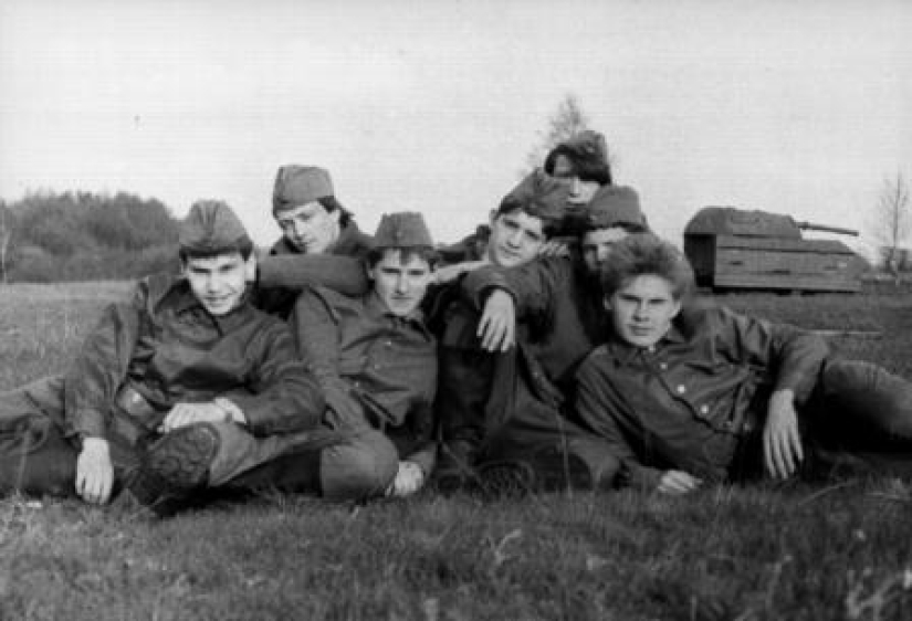 Even girls received initial military training in Soviet schools