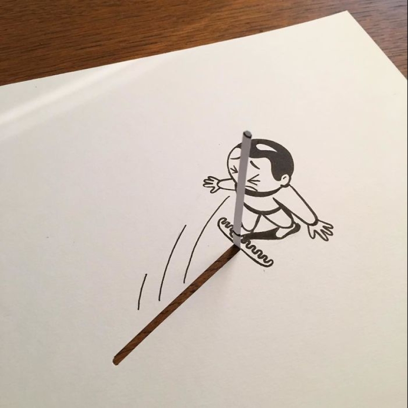 Experimentos con papel: cómicos dibujos 3D de un artista danés