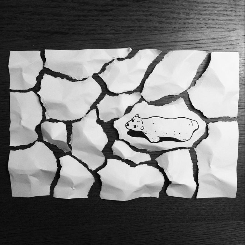 Experimentos con papel: cómicos dibujos 3D de un artista danés