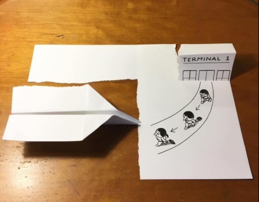 Experiments with paper: comical 3D drawings by a Danish artist