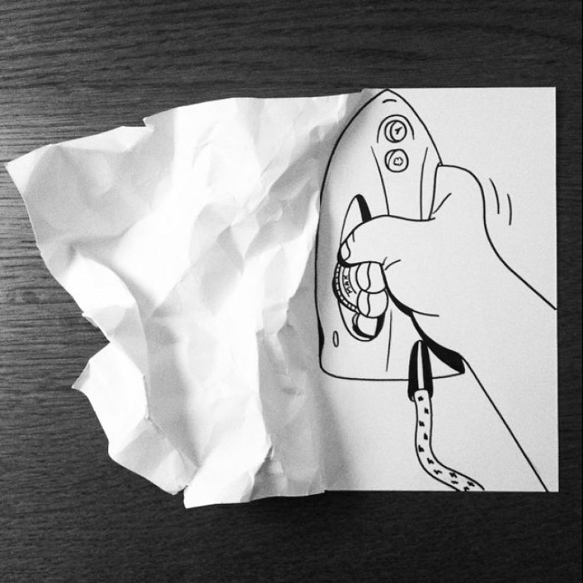 Experiments with paper: comical 3D drawings by a Danish artist