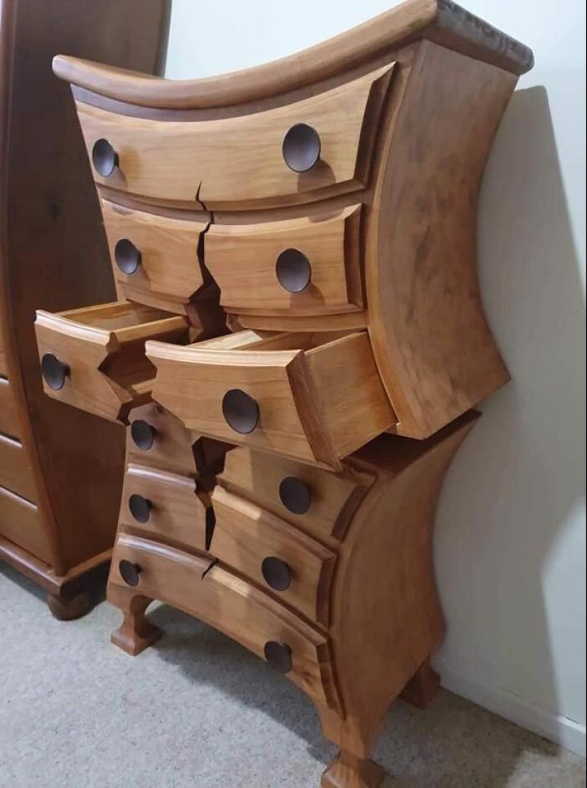 Fabulous "broken" furniture from a talented carpenter from New Zealand