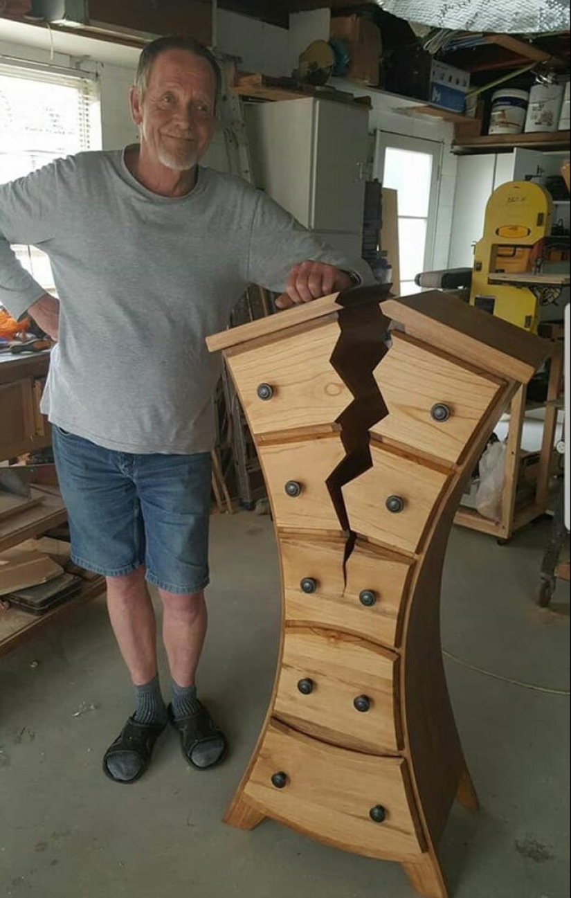 Fabulous "broken" furniture from a talented carpenter from New Zealand