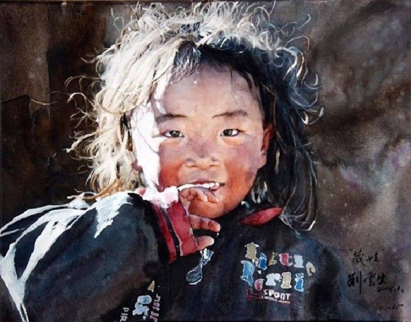 Fabulous Tibet in realistic watercolors by Liu Yunshen