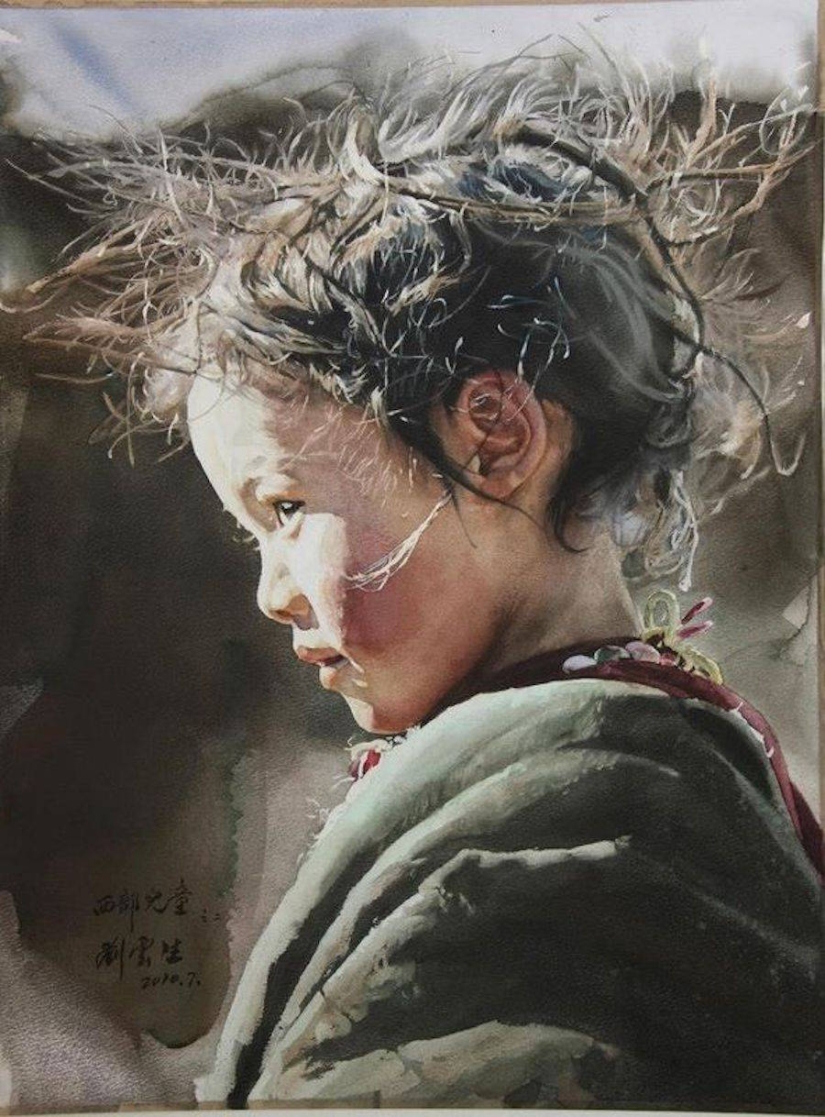 Fabulous Tibet in realistic watercolors by Liu Yunshen