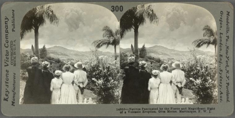 Face distorted in the throes of agony: images before and after the terrible volcanic eruption of the twentieth century