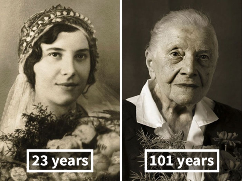 "Faces of the Century": centenarians in their youth and now